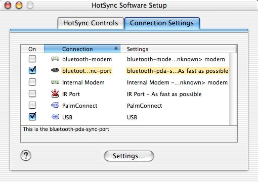 HotSync Setup